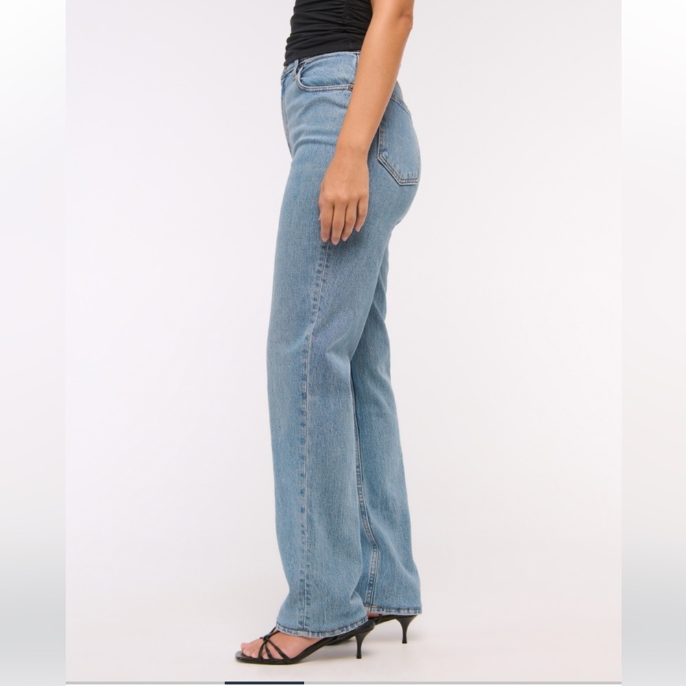 Abercrombie 90s Straight Ultra High Rise Jeans 30R - Curve Love - Picture 4 of 11